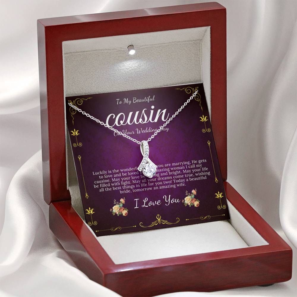 Alluring Beauty,Gift For Cousin Wedding Day Bride Gift From Cousin Necklace Bride necklace Gift For Cousin Wedding Gift For My Cousin #0105