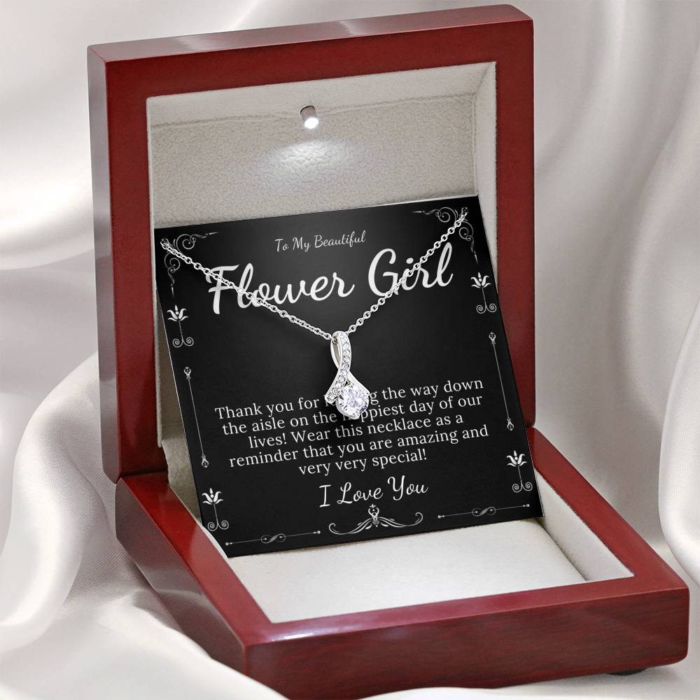 Alluring Beauty, Flower Girl Gift, Flower Girl Necklace, Bridal Party Gifts, Flower Girl Proposal, Junior Bridesmaid Wedding Gift #0118