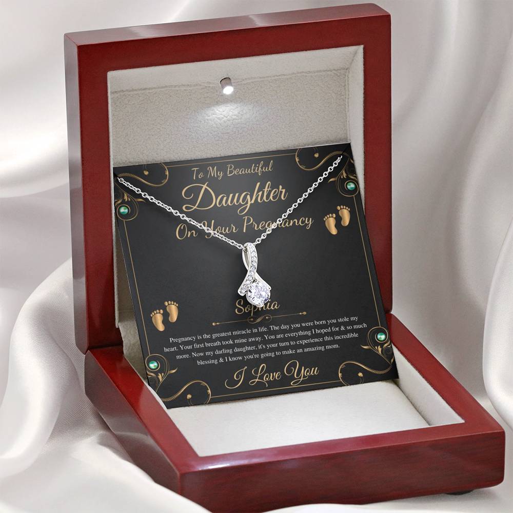 Pregnant Daughter Gift From Mother,First Time Mom Gift For Daughter, Congratulations Pregnancy Gift, New Mom Necklace, Alluring Beauty #0189 Copy
