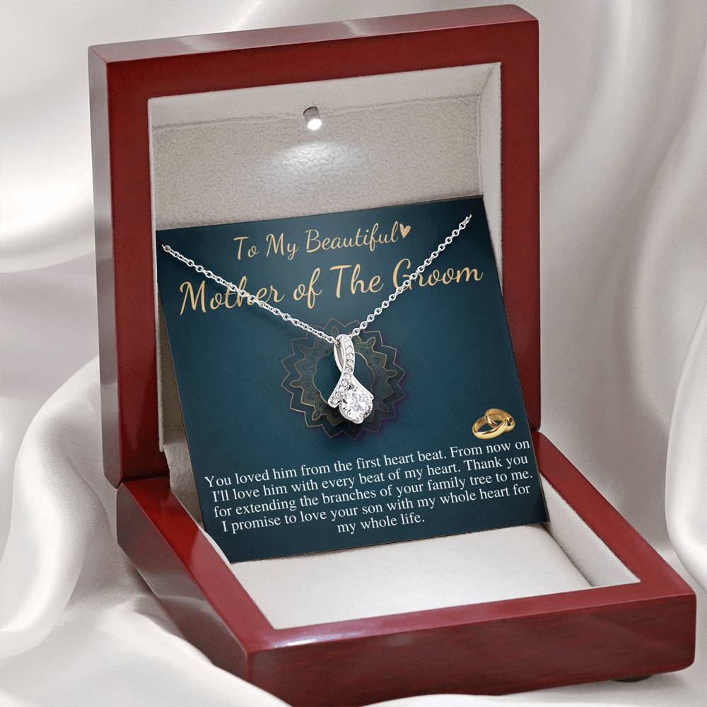 Mother of Groom gift from Bride,Thank you for raising the man of my dreams, Mother in Law necklace gift, Poem card, Alluring Beauty #0133