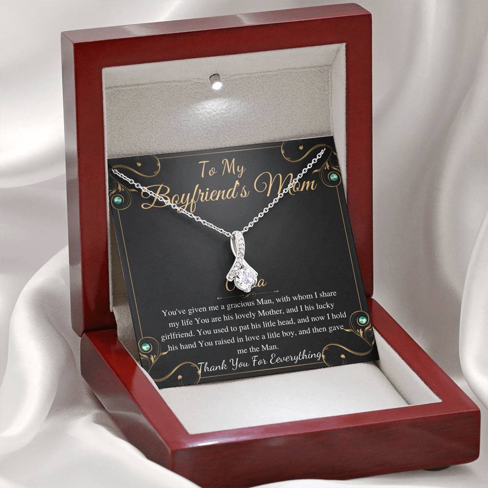 Boyfriend Mom Necklace, Gift for Boyfriend Mother, Birthday Gift, Christmas Gift, Mothers Day Gift for Boyfriends Mom, Alluring Beauty #0476