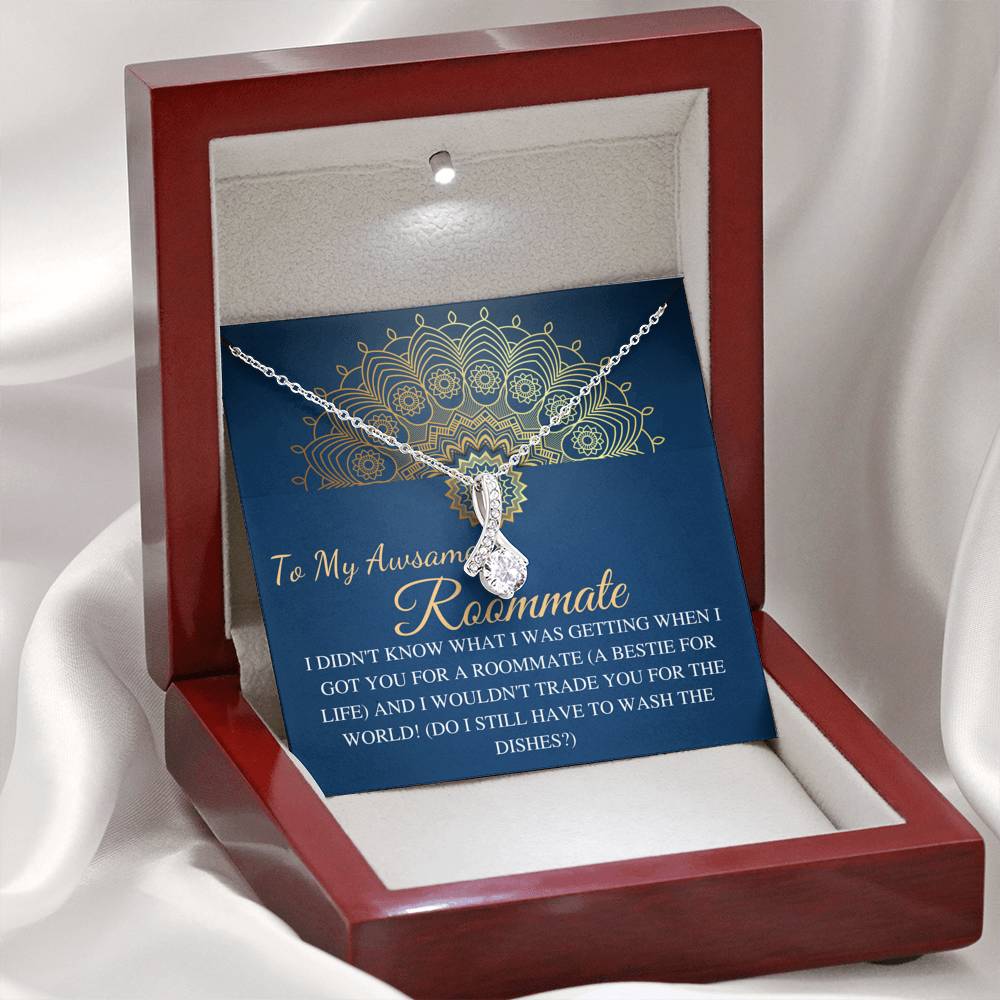 Roommate Necklace, Funny Roommate Gift, College Roommate, Alluring Roommate Jewelry, Birthday Gift,Roomie Gift,Roommate Christmas Gift #0588