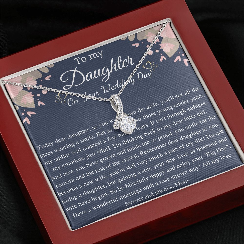 Daughter wedding gift necklace from dad, to my daughter on her wedding day, if I could give you one thing in life, bride gift from father