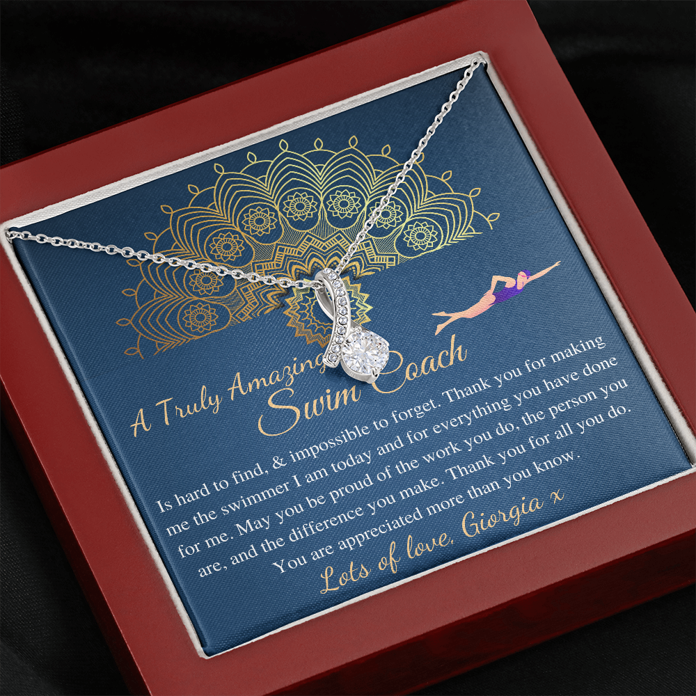 Swim Coach Gift for Women | Swim Coach Appreciation Gift | Leaving Gift for Swim Coach Necklace | A Truly Amazing Swim Coach Gift #0734 georgia