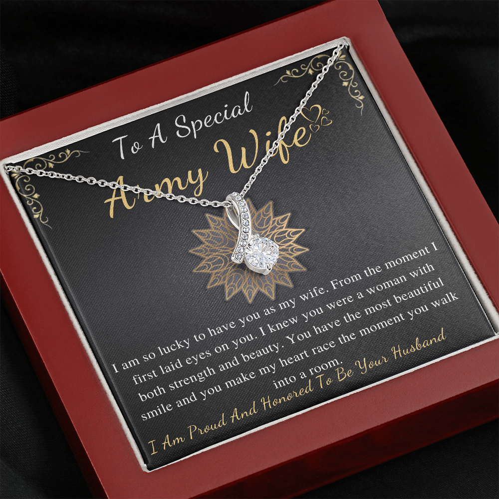 Military Wife Necklace, Valentines Day Gift For Wife, Military Wife gift, Navy Wife, Army Wife, 1st Anniversary Gift, Mother's Day Gift