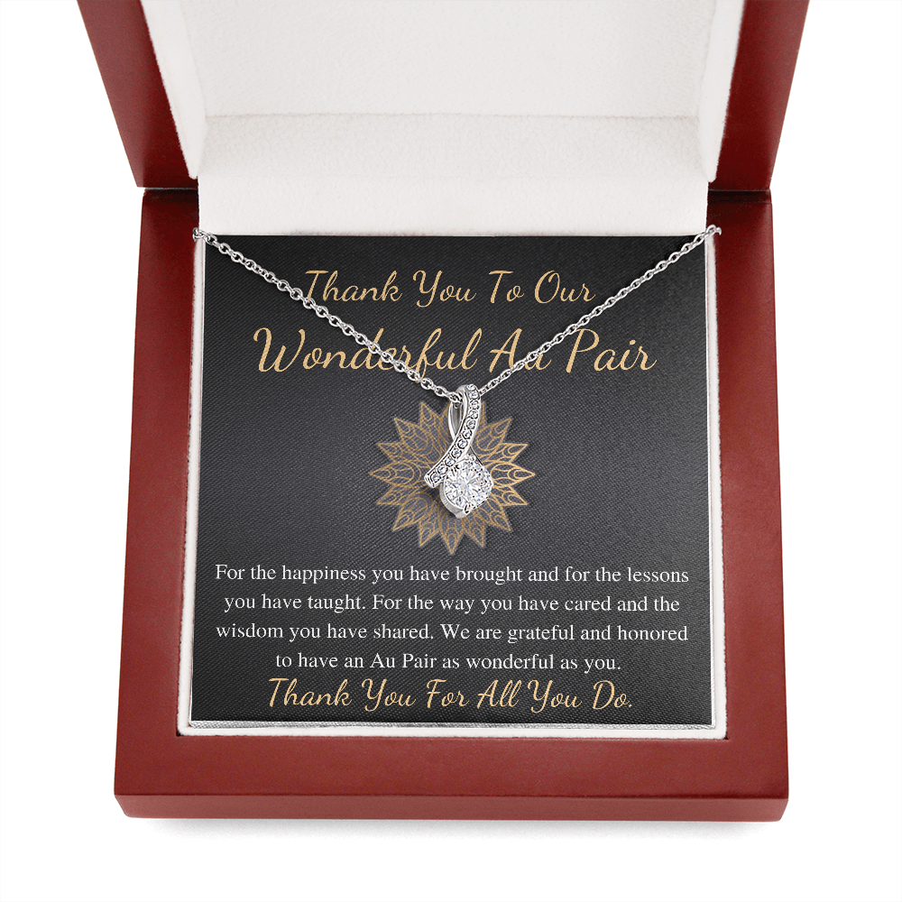 Au Pair Gift, Thank You Gift for Au Pair, Child Care Gift, Au Pair Appreciation, Au Pair Jewelry, AU Pair Christmas Gift Necklace #0883