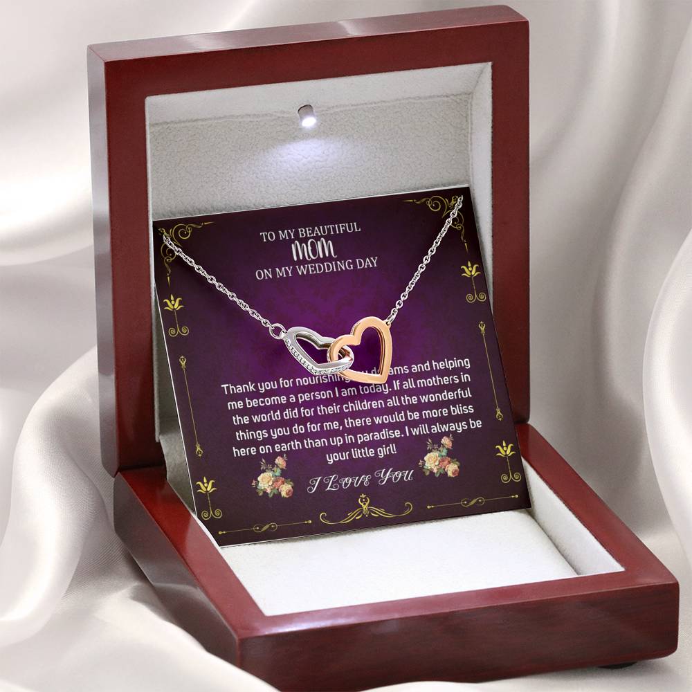 Interlocking Hearts Necklace, To Mom On My Wedding Day, Mother Of The Bride Necklace From Bride, Mother Of The Bride Gift From Daughter#0026