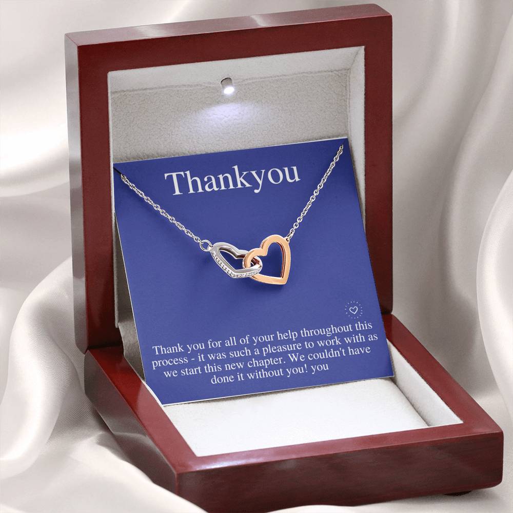 Thank you necklace for her, Thank you gift for mentor teacher nurse care taker with message card, Appreciation Necklace,Christmas Gift #0701