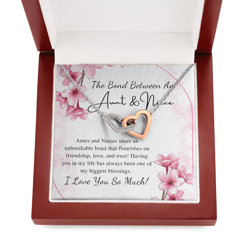 Aunt and Niece Necklace Gift Valentines Day Gift for Aunt Gift for Niece Gift from Aunt from Niece Two Connected Heart Birthday Necklace