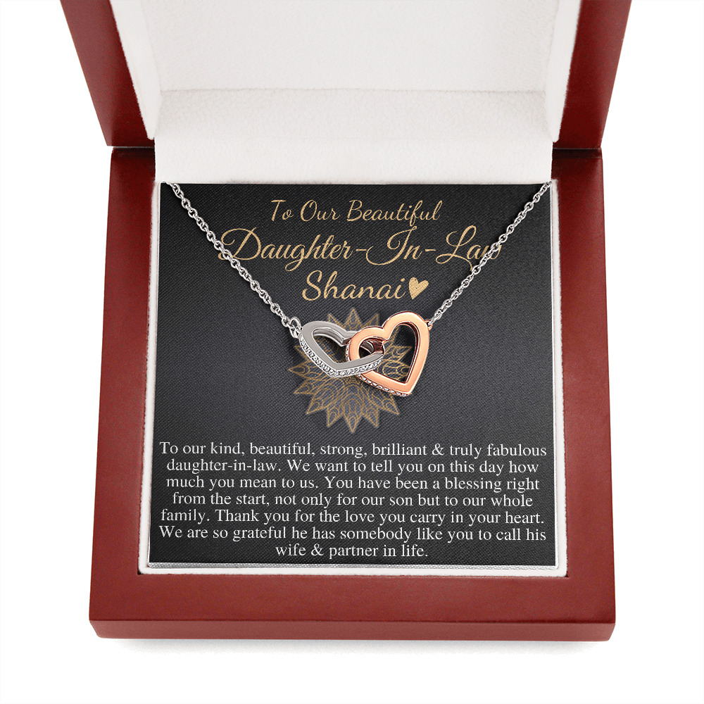 To Our Daughter-In-Law Gift On Wedding Day, Future Daughter In Law Wedding Gift, Bride Gift From Mother & Father In Law, Linked Heart #0815 shanai