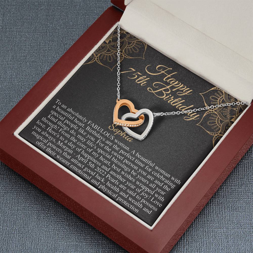 75th Birthday Gift for Women, 75 year old birthday gift,75th birthday necklace,gift for 75 year old woman,Mom Friend Aunt Grandma Wife #0663