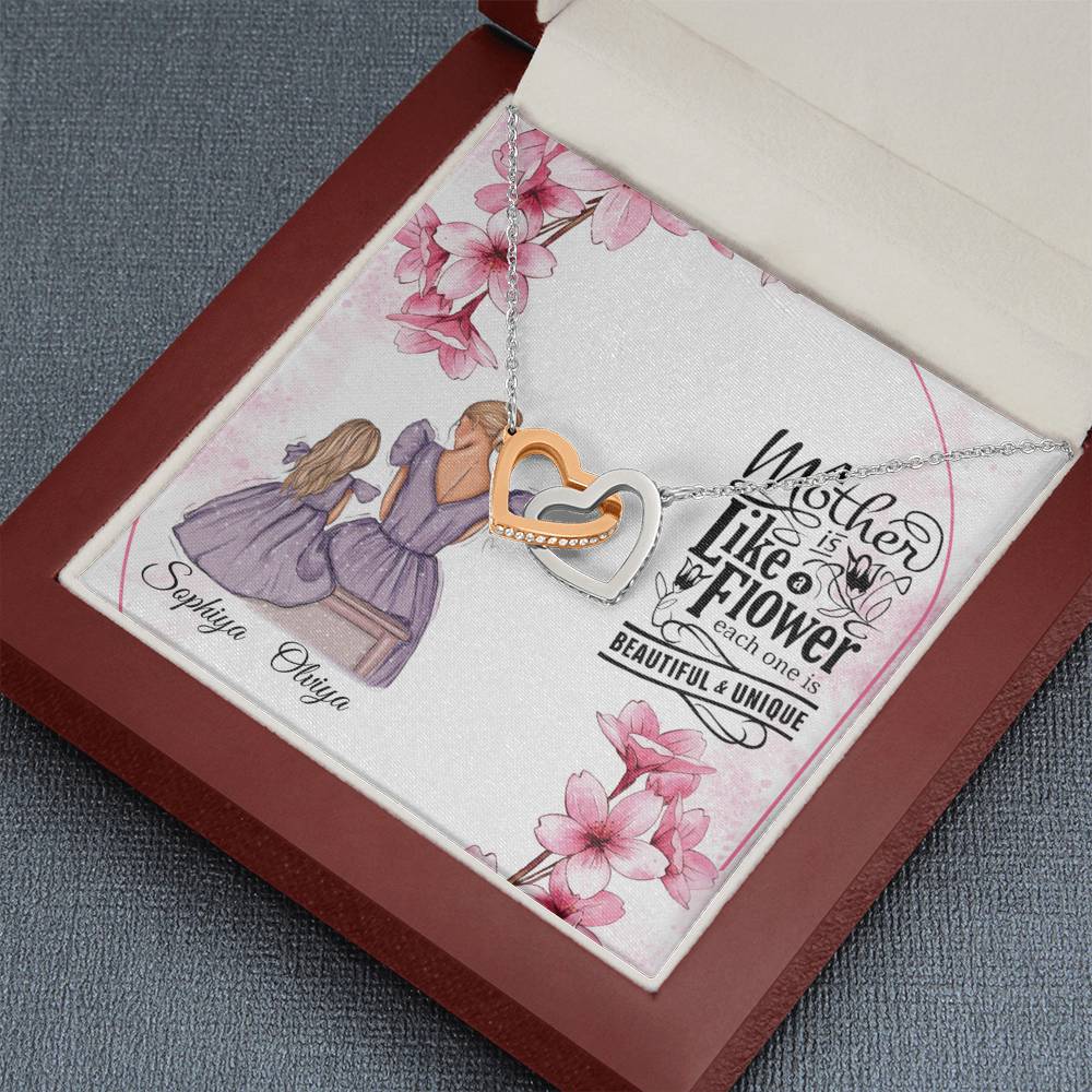 To My Beautiful Mom, Mother Gift Jewelry, Gift For Mother From Daughter, Necklace Gift For Mom, Gift Thank You Mom, Interlock Heart #0516