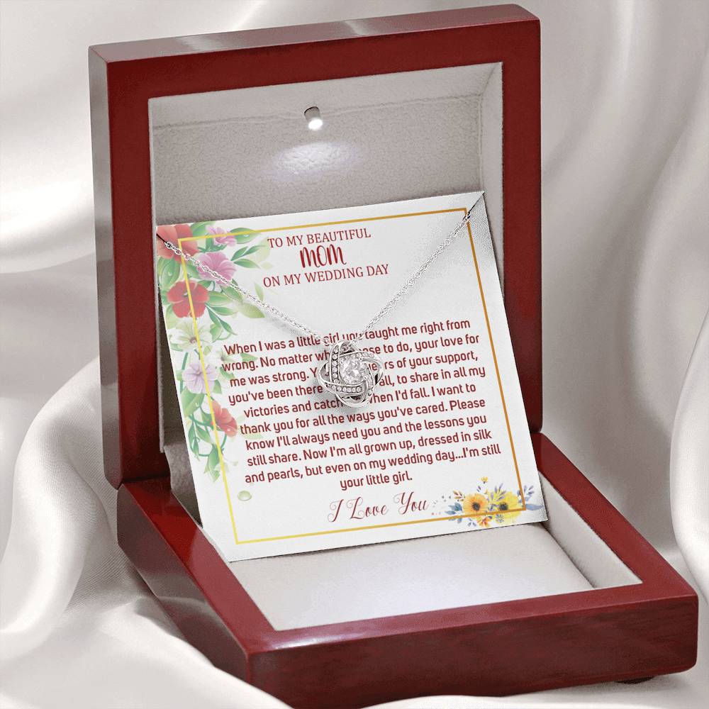Love Knot, Mother Of The Bride Gift From Daughter, Necklace To Mother Of Bride, Mother Of The Bride Necklace From Bride, Gift For Mom #0021