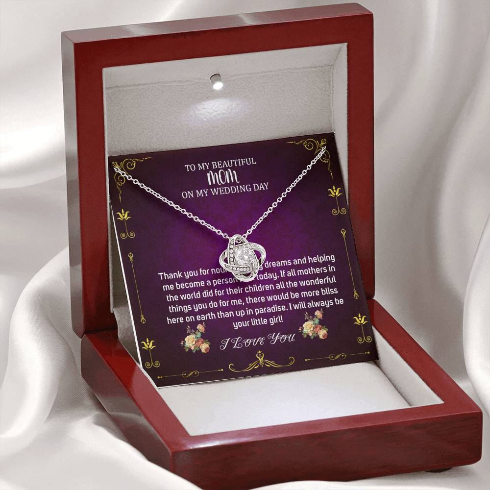 Love Knot, Mother Of The Bride Gift From Daughter, Mother Of The Bride Necklace From Bride, Gift For Mom, Necklace To Mother Of Bride #0022