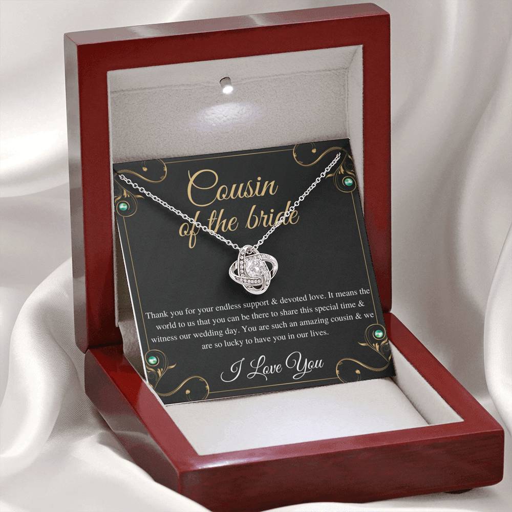 Petit Ribbon, Cousin Of The Bride Necklace Gift, Wedding Gift From Bride And Groom, Bridal Party Thank You Gift, Cousin Wedding Gift0137