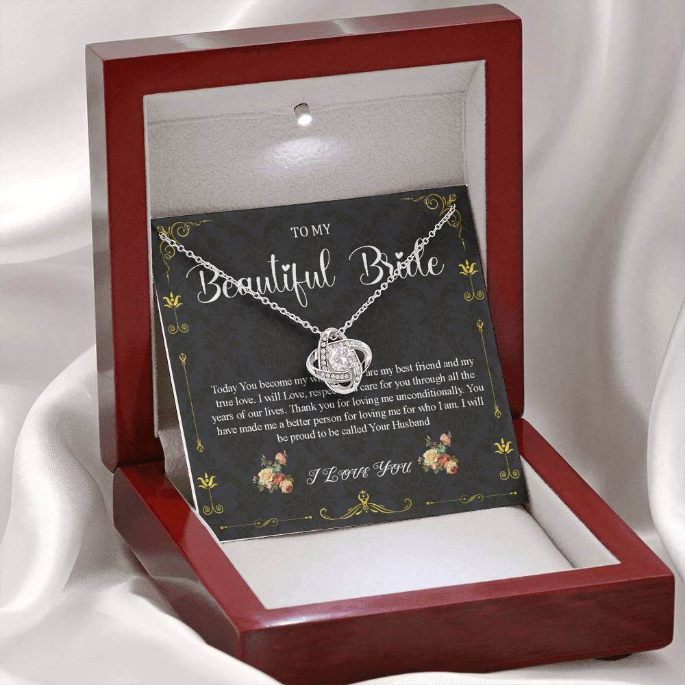 Love Knot Necklace, Wedding Day Gift For Bride From Groom, To My Bride Gift From Groom, From Groom To Future Wife Gift On Wedding Day #0038