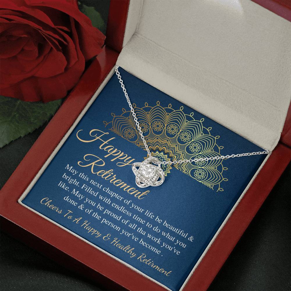 Love Knot, Retirement Gifts For Women Necklace Teacher Retirement Gift Colleague Retirement Necklace For Coworker Retirement Gift For Navy,