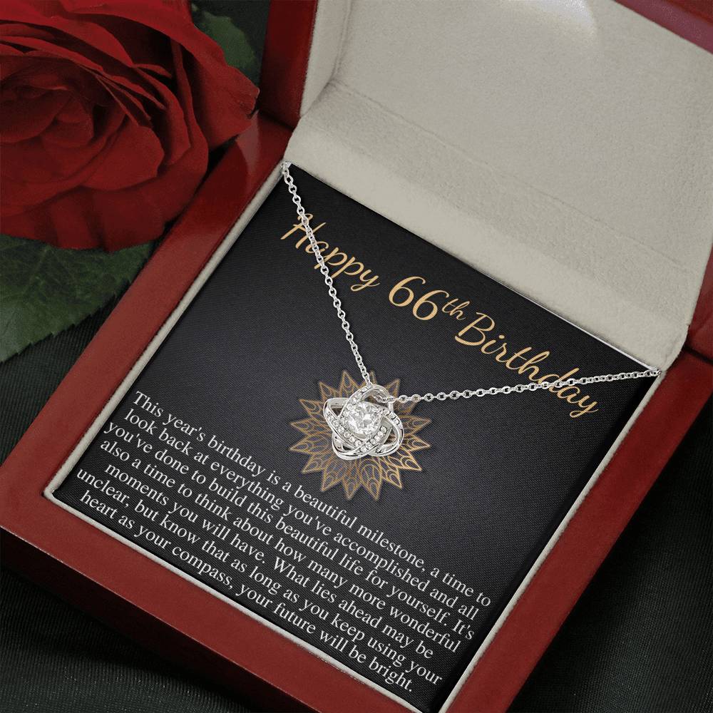 66th Birthday For Her Gift, 66th Birthday Gift For Mom, Sixty Sixth Birthday Gift For Grandma, 66th Birthday Gift For Friend Love Knot #0687