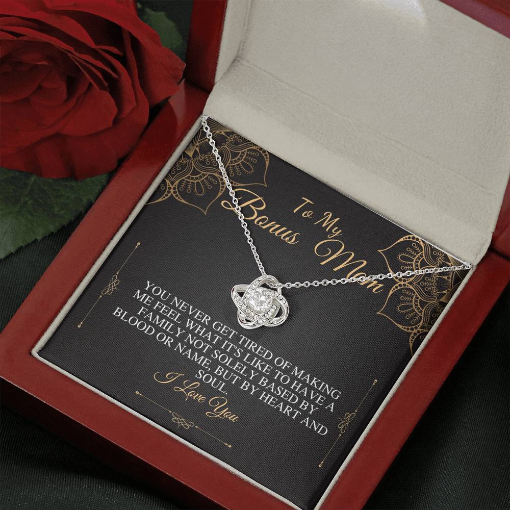 Unbiological Mom Gift, Stepmom Gift Necklace, Other Mother, Bonus Mom, Second Mom, Foster Mom, Mother in Law, Birthday Gift, Love Knot #0465