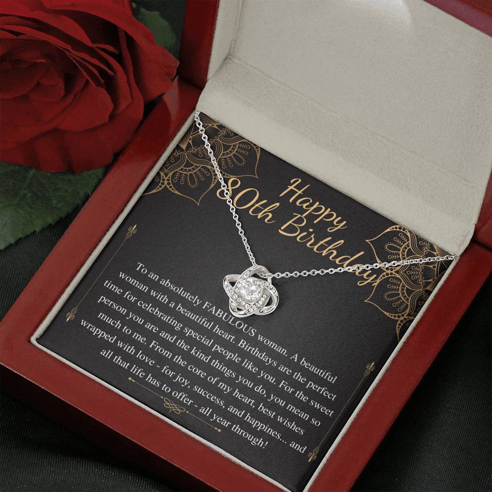 80th Birthday Gift For Mother, 80th Birthday Gift For Her, eightieth Birthday Gift For Women Friend, 80th Birthday Friend, Love Knot #0718