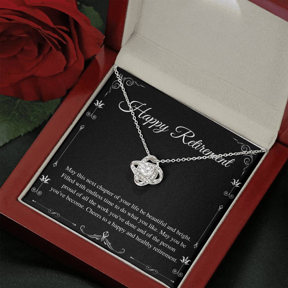 Love Knot Necklace, Retirement Gifts For Women, Retirement Necklace For Colleagues, Leave Job, Jewelry From Coworkers, Retirement Party,