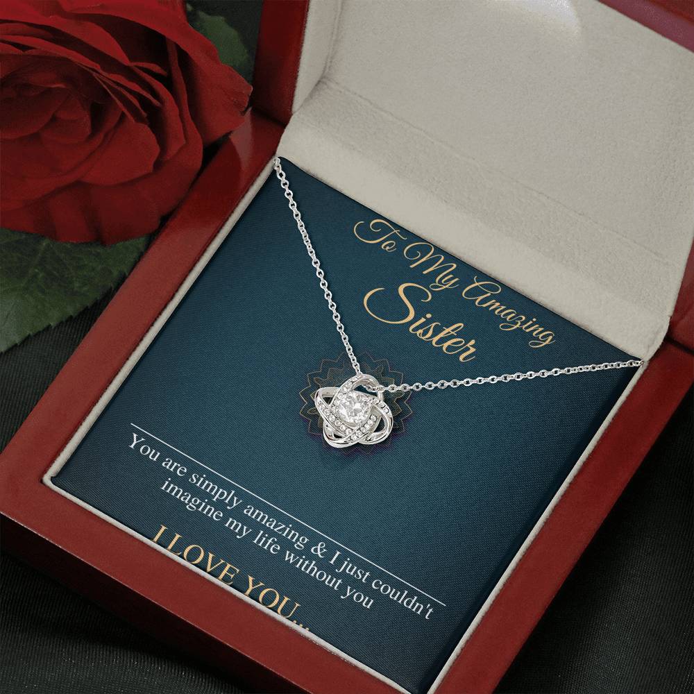 Birthday Gift For Sister, To My Sister Necklace, Christmas Gift For Sister, Little Sister, Big Sister, Present For Sister, Love Knot #0549