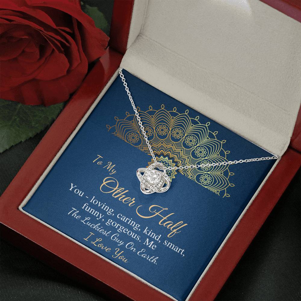 My Better Half Gift Necklace For Wife, Anniversary Gift, Gift for Future Wife, Wedding Gift for Wife,Necklace For Girlfriend,Love Knot #0617