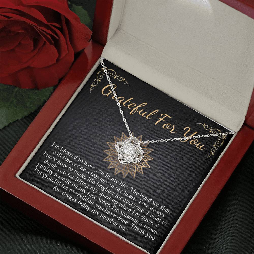 Appreciation Gift for friend, Thank you gift, Best friend gift, Gratitude Gift, Best friend Birthday necklace,Christmas Gift,Love knot #0571
