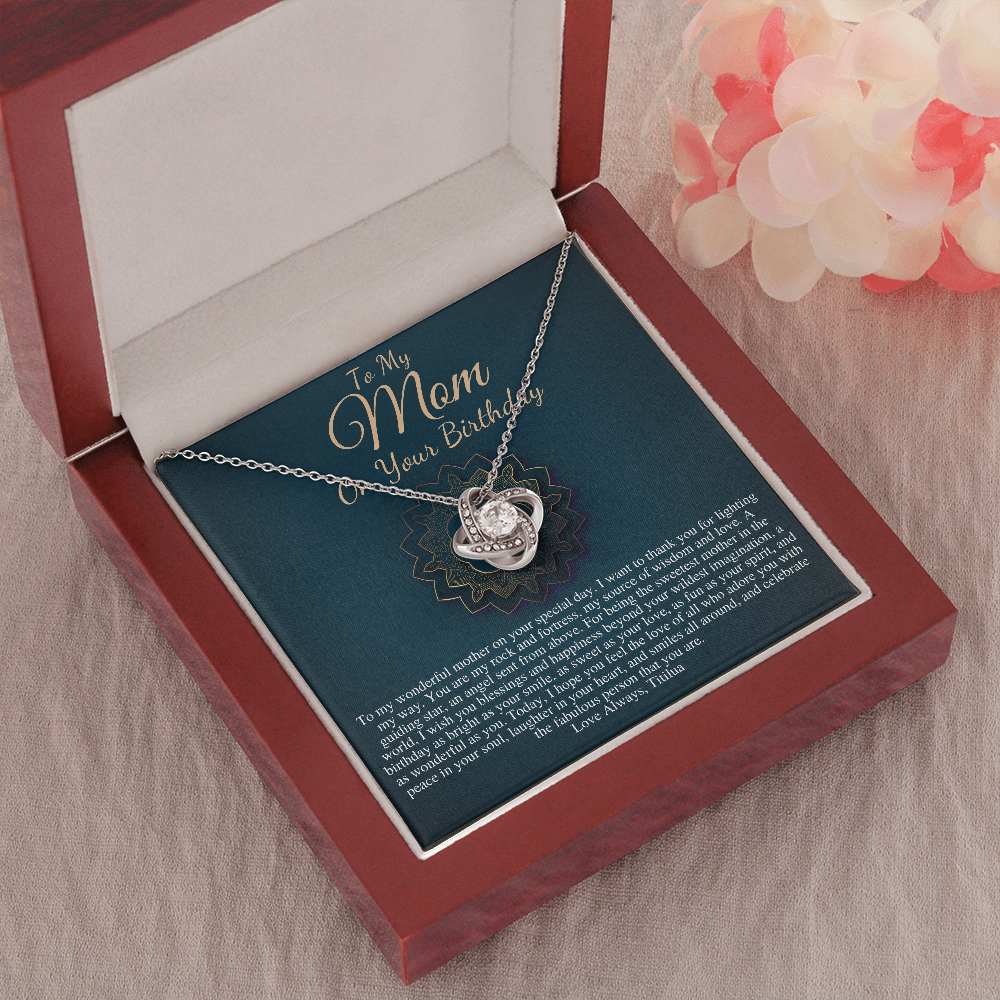 Mom Birthday Gift from daughter or Son, Sentimental Gifts for Mom, Mother Birthday Gift with Message Card, Happy Birthday Mom Necklace #0644 Titilua