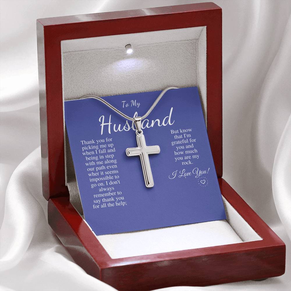 Gift for Husband, Cross Necklace for Husband, Anniversary Gift for Husband, Husband Birthday Gift, Sentimental Gift, Christmas Gift #0625