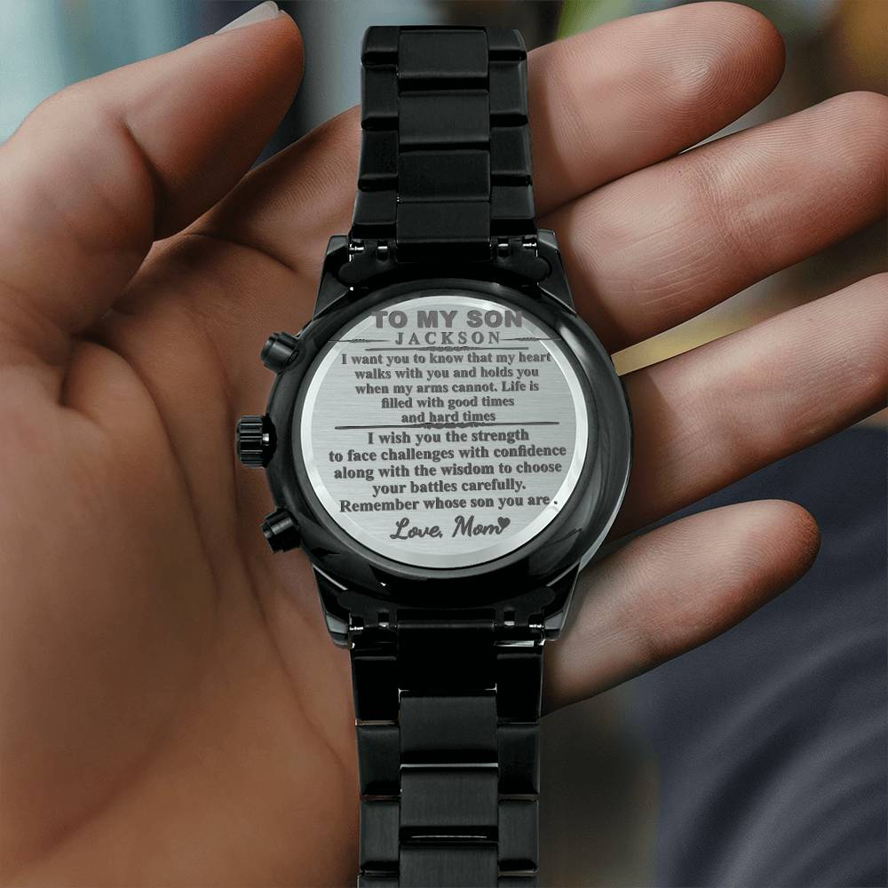 To My Son Watch, Son Christmas Gift for my son, Graduation Gift for my Son from Mom Mother Dad Father, Birthday Watch for Son from Mom Jackson