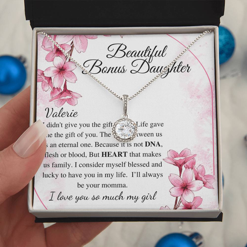 To my Bonus Daughter Beautiful Necklace, Stepdaughter Gift, Bonus Daughter Birthday Gift, Gift for Bonus Daughter, Christmas Gift for Girls Valerie