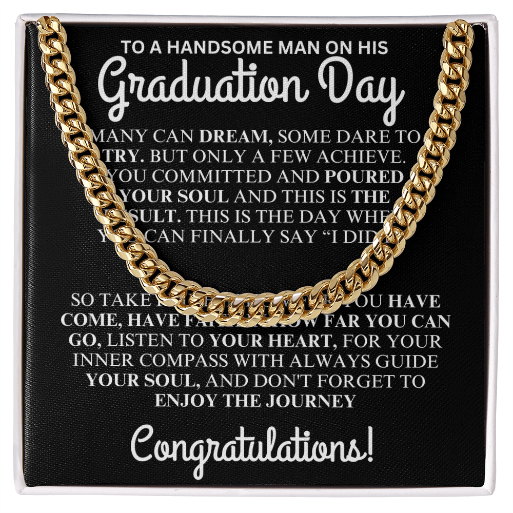to a handsome man on your graduation day chain necklace