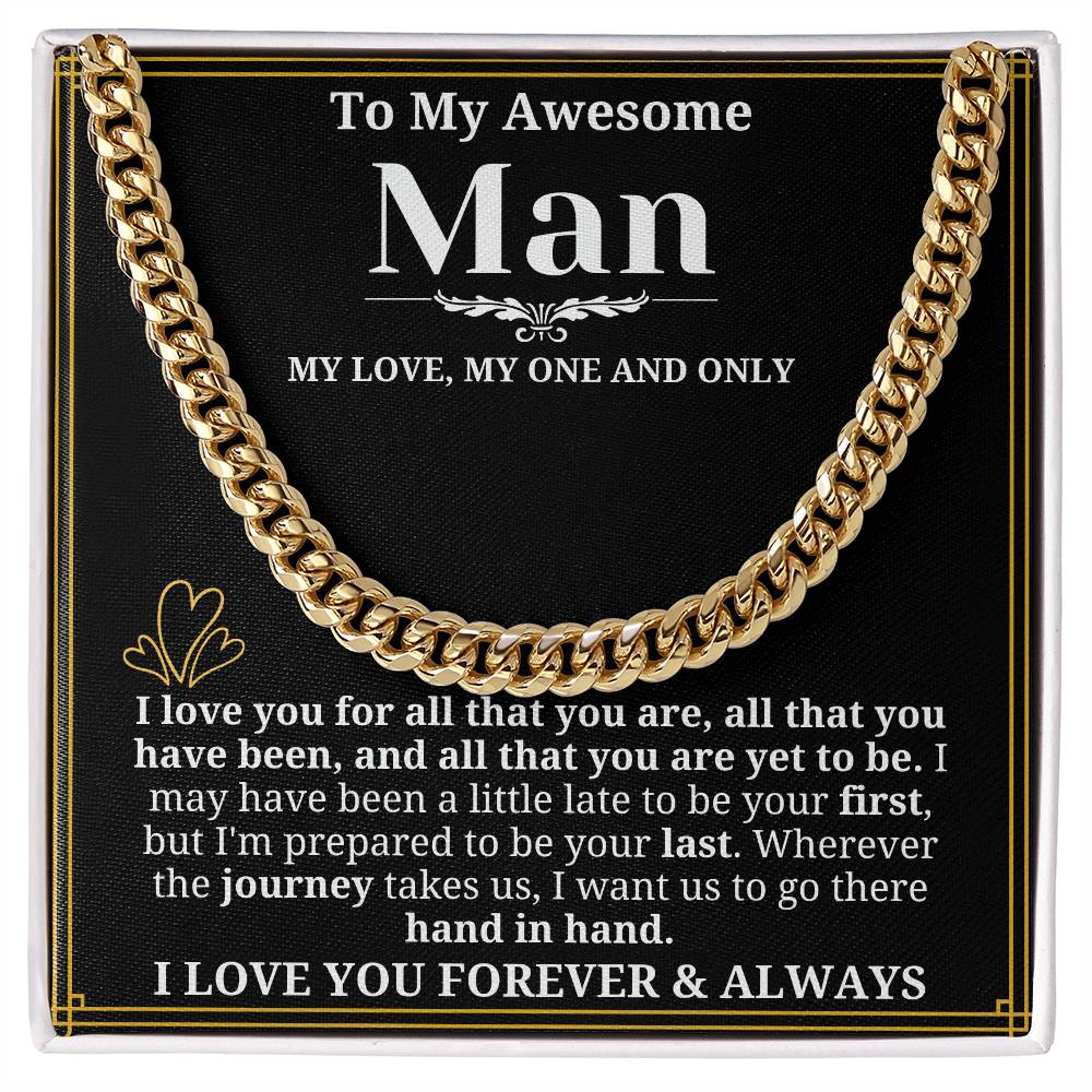 To My Man Necklace - Cuban Chain Necklace for Boyfriend, Husband, or Fiancé | Perfect Gift for Him | Christmas & Valentine's Day Gift for Boyfriend, Husband, or Fiancé 2