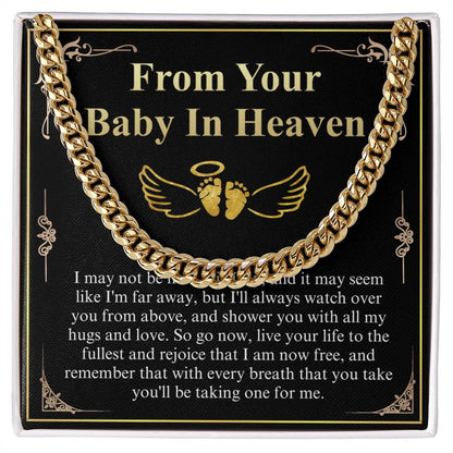 Meaningful Jewelry Gift First Fathers Day Gift from Baby in Heaven, Loss of Child Fathers Day Gift, Pregnancy Loss, Miscarriage Father's Day Chain Necklace with Messege Card w/o fathers day