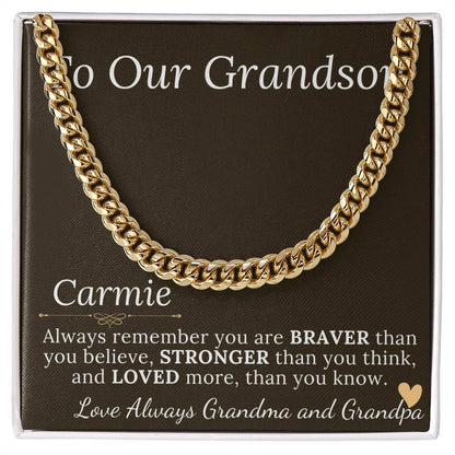 Grandson Gift Chain Jewelry, Necklace for Grandson, Keepsake Gifts for Grandsons, Personalized Gifts for Grandson Christmas Gift #0906 Carmie