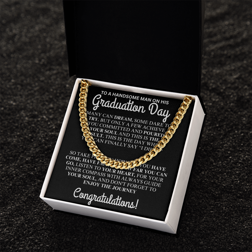 to a handsome man on your graduation day chain necklace
