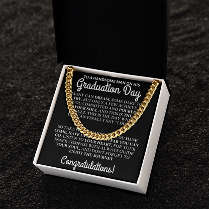 to a handsome man on your graduation day chain necklace