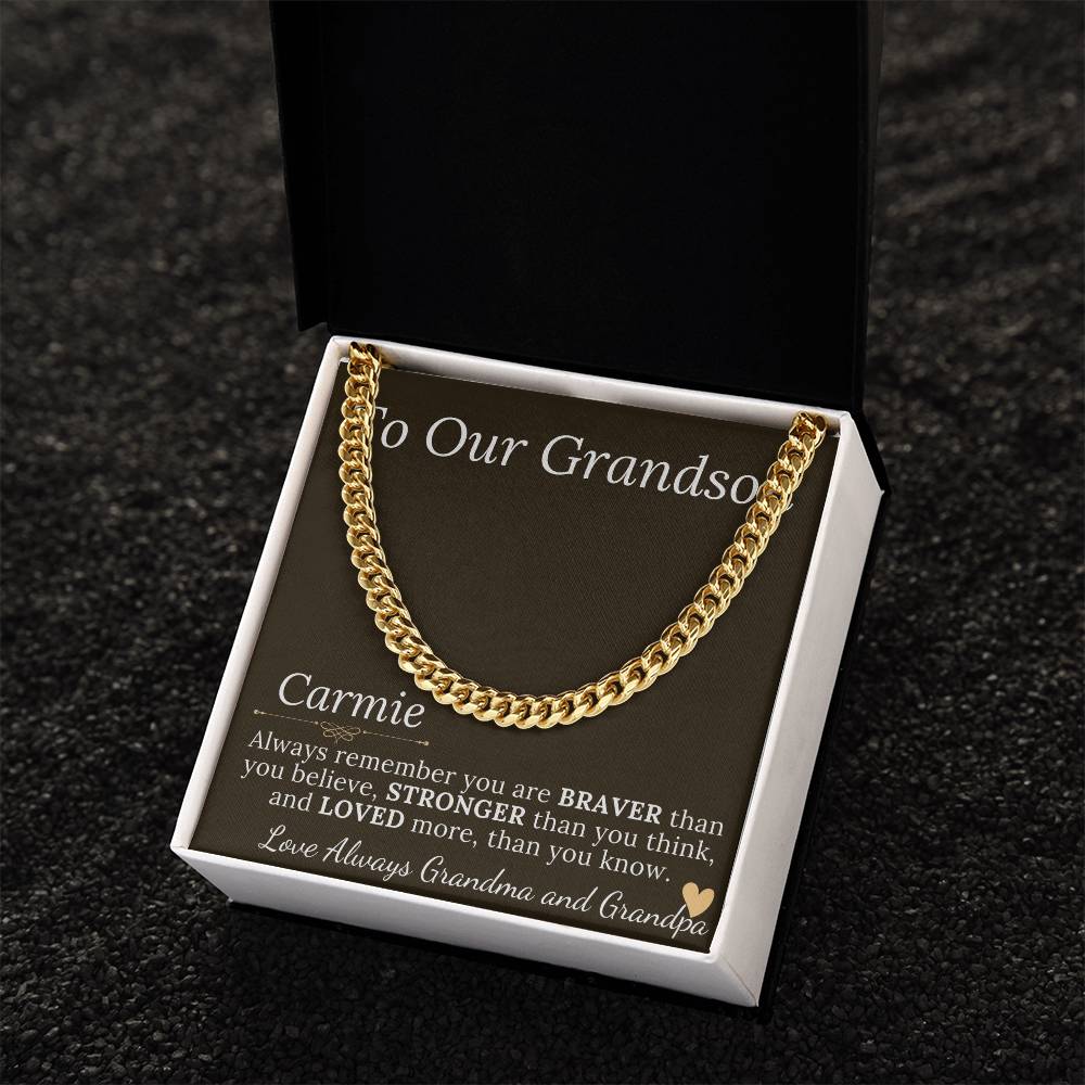 Grandson Gift Chain Jewelry, Necklace for Grandson, Keepsake Gifts for Grandsons, Personalized Gifts for Grandson Christmas Gift #0906 Carmie