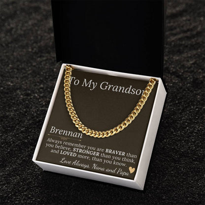 Grandson Gift Chain Jewelry, Necklace for Grandson, Keepsake Gifts for Grandsons, Personalized Gifts for Grandson Christmas Gift #0906 brennan