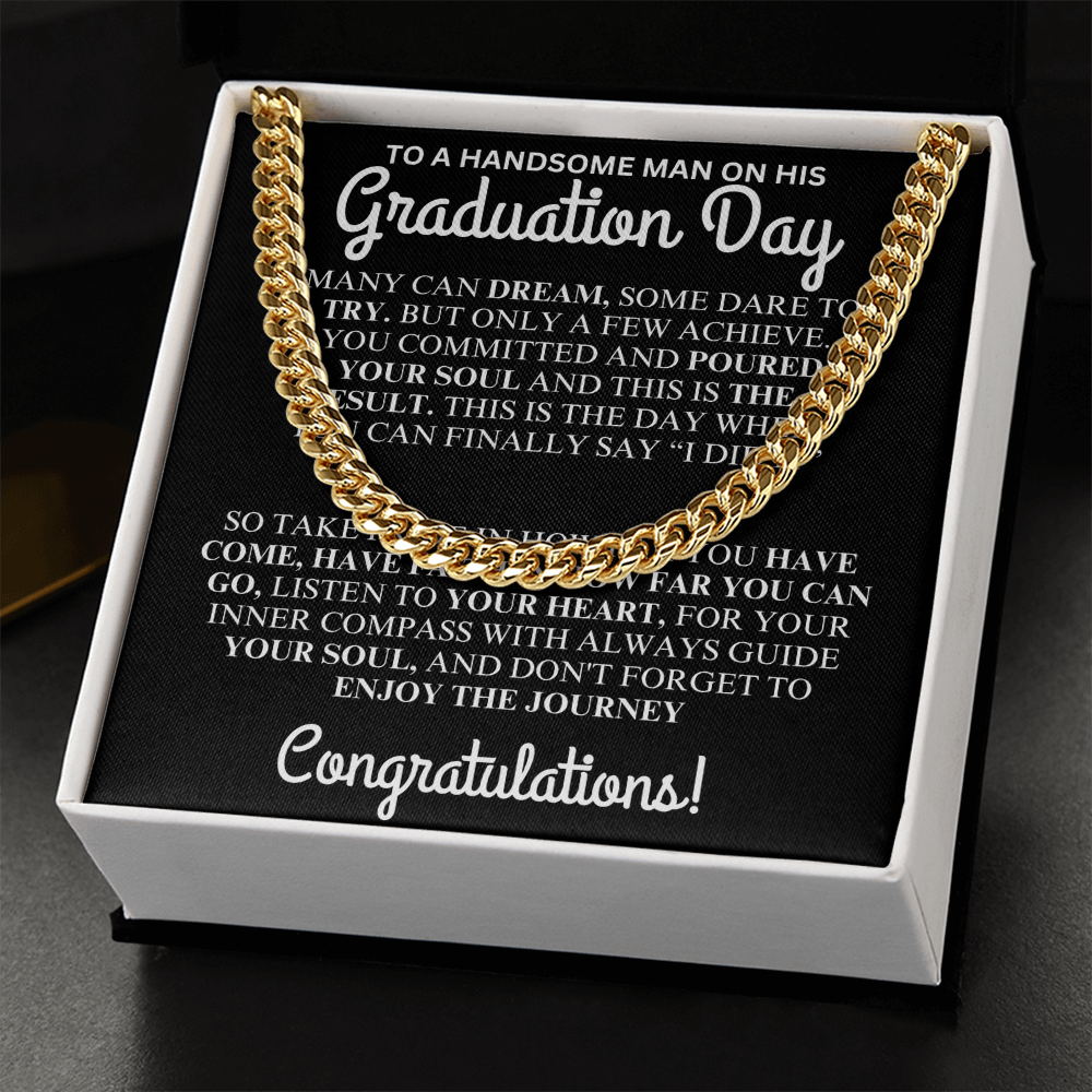 to a handsome man on your graduation day chain necklace