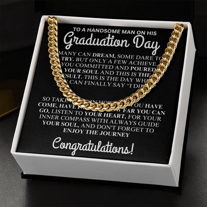 to a handsome man on your graduation day chain necklace