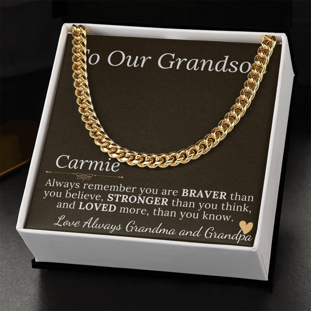 Grandson Gift Chain Jewelry, Necklace for Grandson, Keepsake Gifts for Grandsons, Personalized Gifts for Grandson Christmas Gift #0906 Carmie