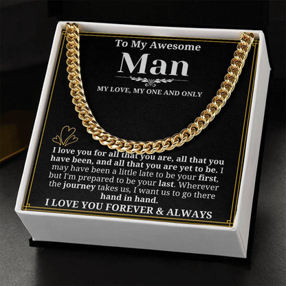 To My Man Necklace - Cuban Chain Necklace for Boyfriend, Husband, or Fiancé | Perfect Gift for Him | Christmas & Valentine's Day Gift for Boyfriend, Husband, or Fiancé 2