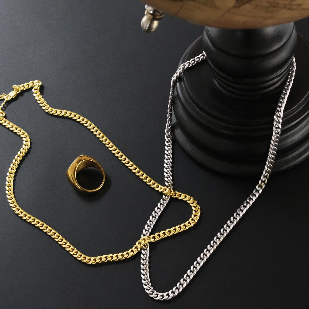 To My Man Necklace - Cuban Chain Necklace for Boyfriend, Husband, or Fiancé | Perfect Gift for Him | Christmas & Valentine's Day Gift for Boyfriend, Husband, or Fiancé