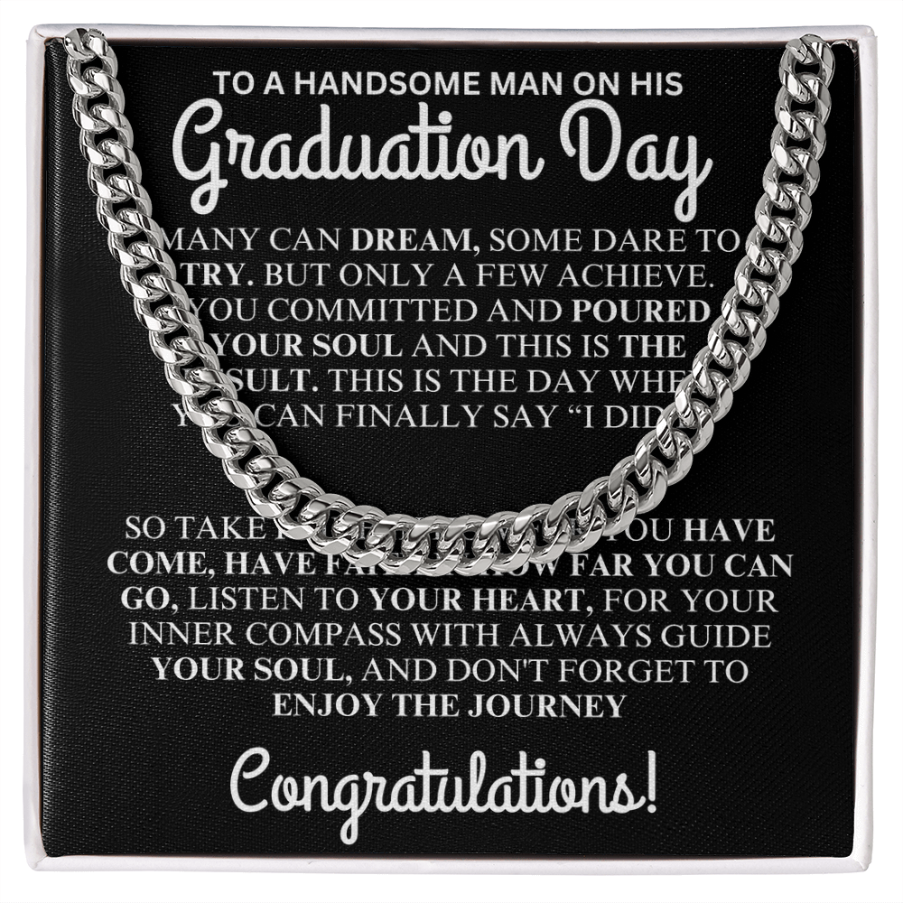 to a handsome man on your graduation day chain necklace