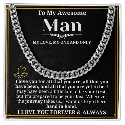 To My Man Necklace - Cuban Chain Necklace for Boyfriend, Husband, or Fiancé | Perfect Gift for Him | Christmas & Valentine's Day Gift for Boyfriend, Husband, or Fiancé 2