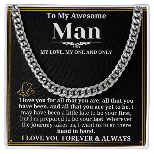 To My Man Necklace - Cuban Chain Necklace for Boyfriend, Husband, or Fiancé | Perfect Gift for Him | Christmas & Valentine's Day Gift for Boyfriend, Husband, or Fiancé 2
