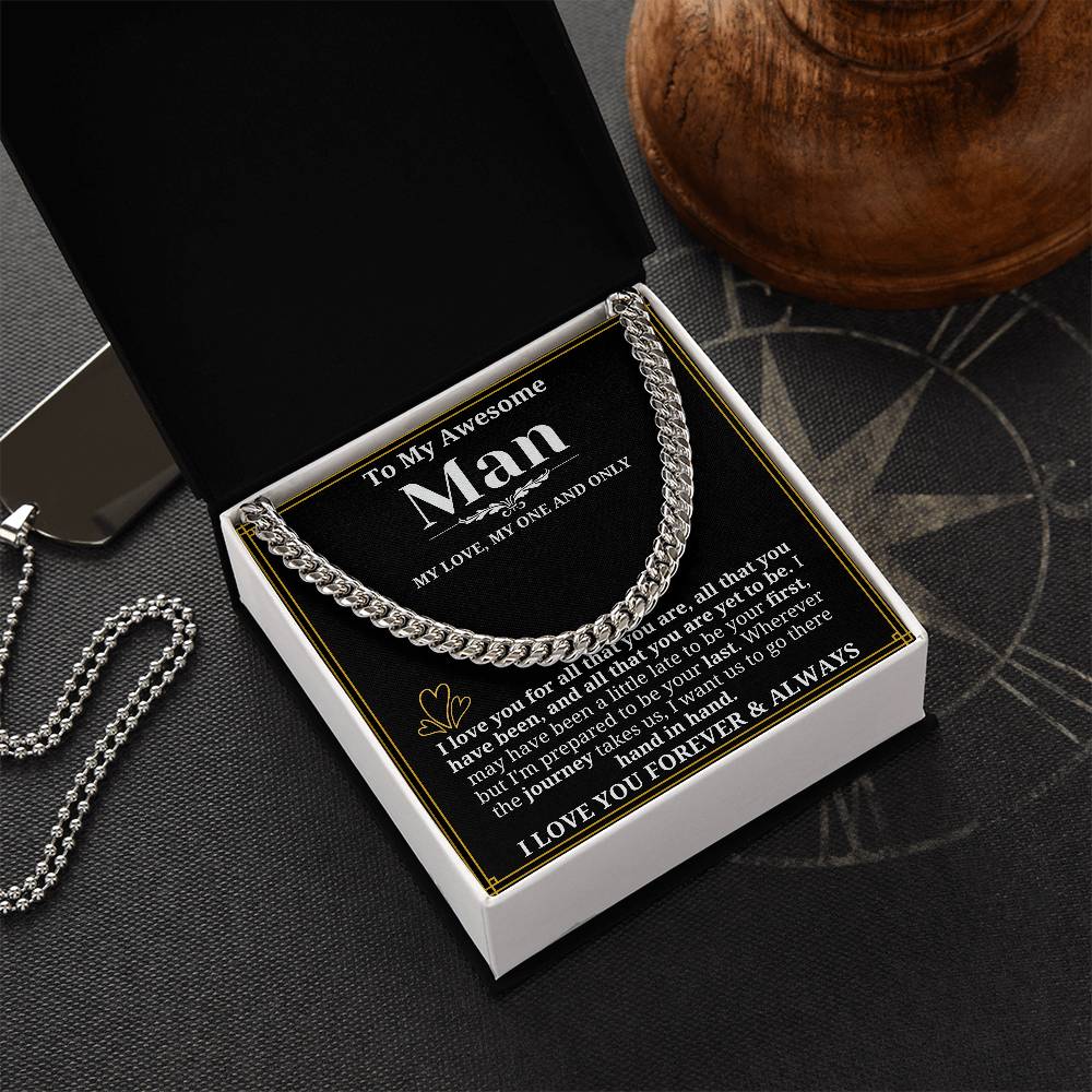 To My Man Necklace - Cuban Chain Necklace for Boyfriend, Husband, or Fiancé | Perfect Gift for Him | Christmas & Valentine's Day Gift for Boyfriend, Husband, or Fiancé 2