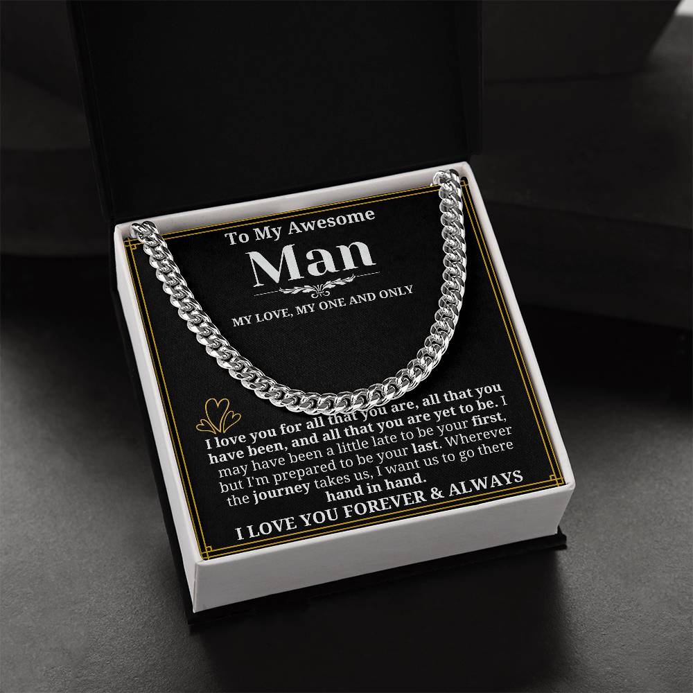 To My Man Necklace - Cuban Chain Necklace for Boyfriend, Husband, or Fiancé | Perfect Gift for Him | Christmas & Valentine's Day Gift for Boyfriend, Husband, or Fiancé 2